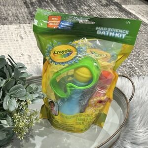 Crayola Mad Science Bath Kit Goggles, Beaker, 2 Bubble Bath Test Tubes - Sealed